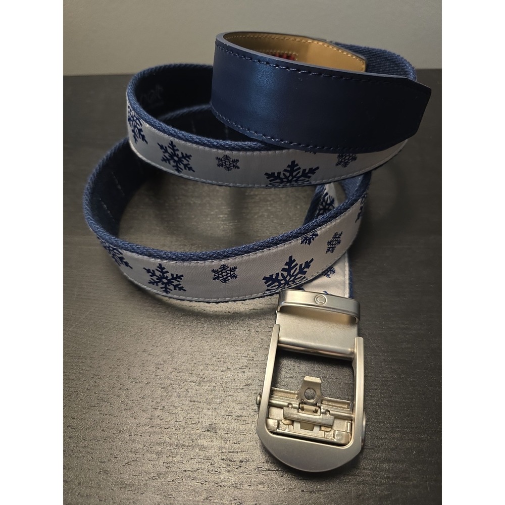Nexbelt Snowflake Newport Blue Golf Ratchet Belt Cut to fit 47.5"